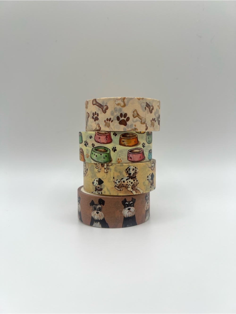 Four Animal Decorative Dog Food Puppy Bone -Themed Washi Tape Set